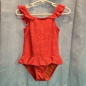 Healthtex Toddler‎ Girls 3t Pink Butterflies Cutout 1 Piece Swimsuit